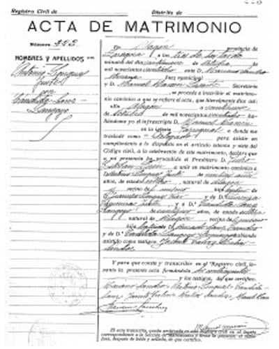 certificado de matrimonio