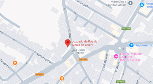 ubicacion registro civil y juzgado de paz de Alcalà de Xivert