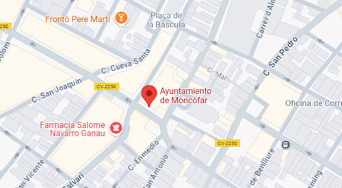 ubicacion registro civil y juzgado de paz de Moncófar