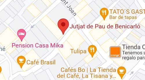mapa Registro Civil y Juzgado de Paz de Benicarlo