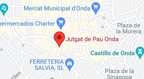 mapa Registro Civil y Juzgado de Paz de Onda