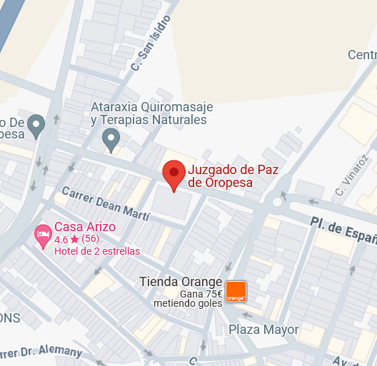 plano registro civil juzgado de paz de Oropesa