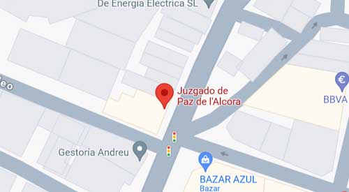 ubicacion registro civil juzgado de paz Alcora
